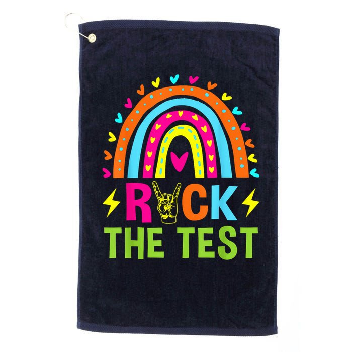 Rock The Test Rainbow Testing Day Motivational Teacher Golf Towel