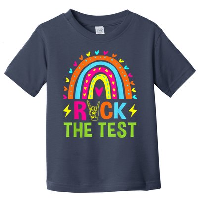 Rock The Test Rainbow Testing Day Motivational Teacher Toddler T-Shirt