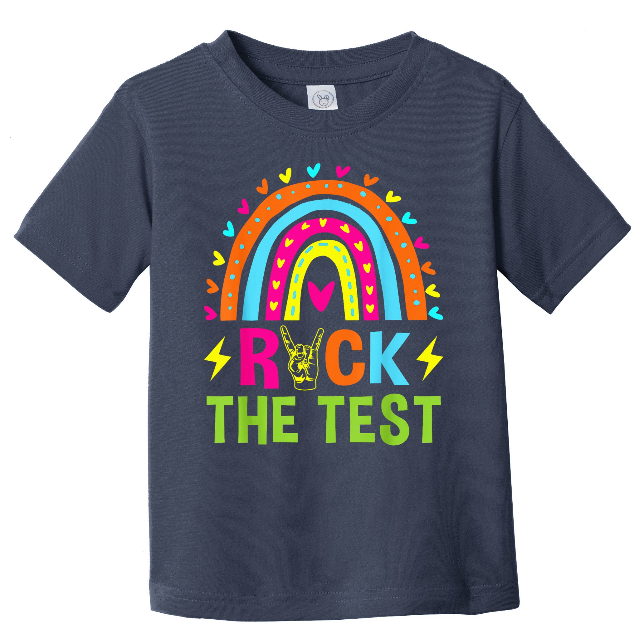 Rock The Test Rainbow Testing Day Motivational Teacher Toddler T-Shirt