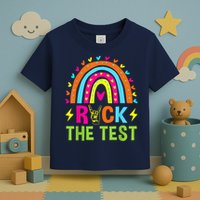 Rock The Test Rainbow Testing Day Motivational Teacher Toddler T-Shirt