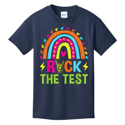 Rock The Test Rainbow Testing Day Motivational Teacher Kids T-Shirt