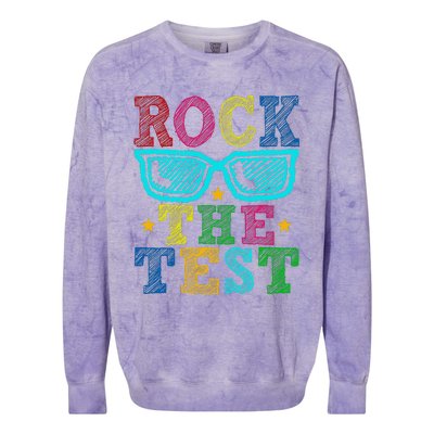 Rock The Test Testing Day Colorblast Crewneck Sweatshirt