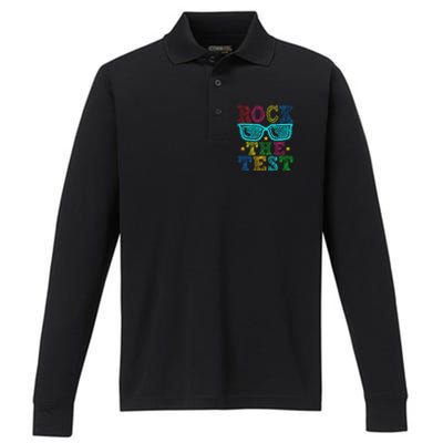 Rock The Test Testing Day Performance Long Sleeve Polo