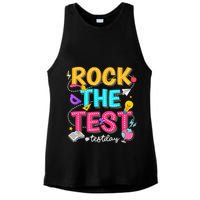 Rock The Test Testing Day Retro Motivational Teacher Student Ladies PosiCharge Tri-Blend Wicking Tank