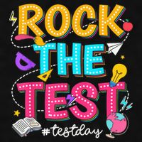 Rock The Test Testing Day Retro Motivational Teacher Student Ladies PosiCharge Tri-Blend Wicking Tank