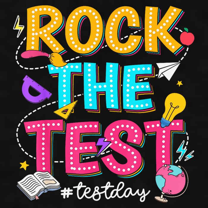 Rock The Test Testing Day Retro Motivational Teacher Student Ladies PosiCharge Tri-Blend Wicking Tank