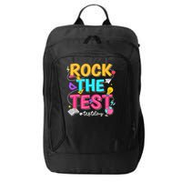 Rock The Test Testing Day Retro Motivational Teacher Student City Backpack