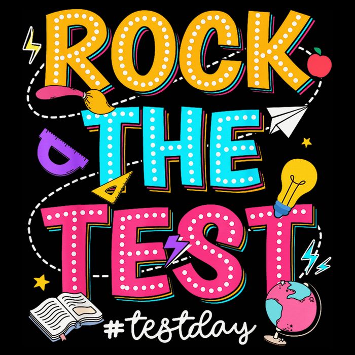Rock The Test Testing Day Retro Motivational Teacher Student Impact Tech Backpack