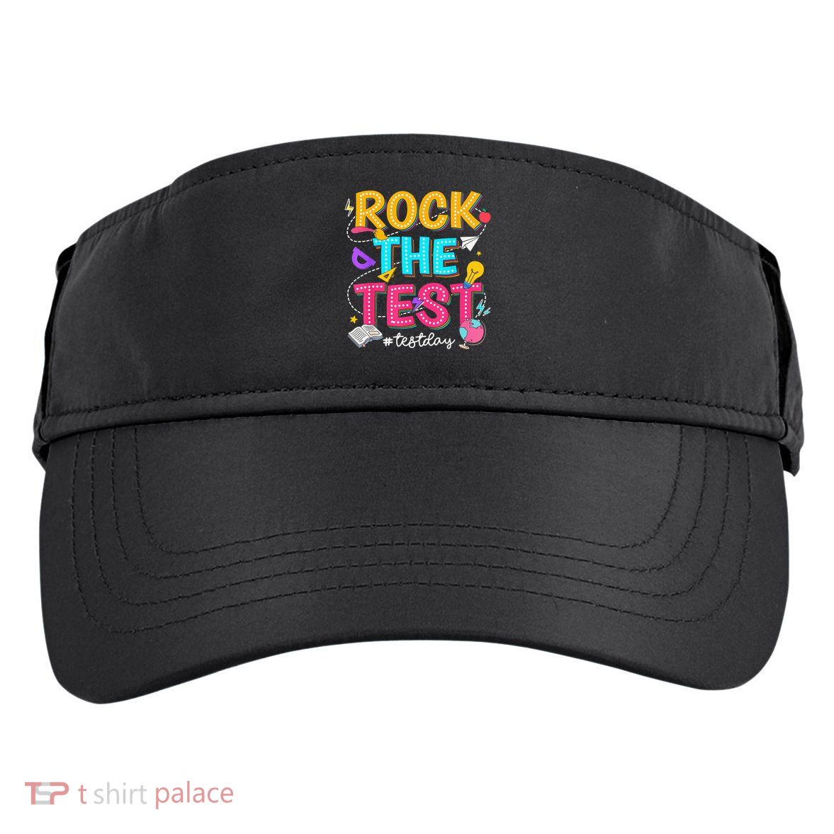 Rock The Test Testing Day Retro Motivational Teacher Student Adult Drive Performance Visor