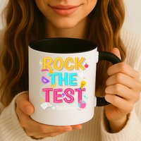 Rock The Test Testing Day Retro Motivational Teacher Student Mug