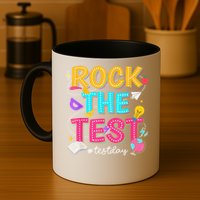 Rock The Test Testing Day Retro Motivational Teacher Student Mug