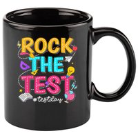 Rock The Test Testing Day Retro Motivational Teacher Student 11oz C Handle Ceramic Mug