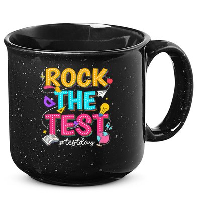 Rock The Test Testing Day Retro Motivational Teacher Student 15oz Campfire Ceramic Mug