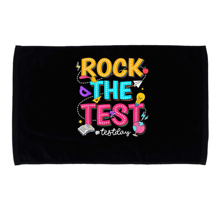 Rock The Test Testing Day Retro Motivational Teacher Student Microfiber Hand Towel