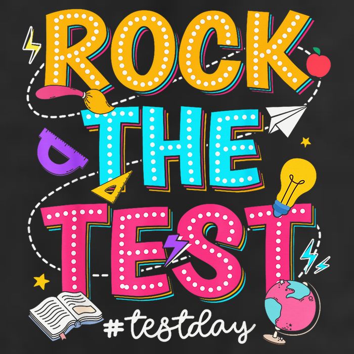 Rock The Test Testing Day Retro Motivational Teacher Student Microfiber Hand Towel