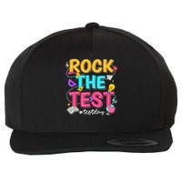 Rock The Test Testing Day Retro Motivational Teacher Student Wool Snapback Cap