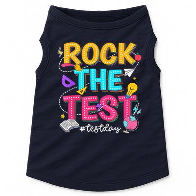 Rock The Test Testing Day Retro Motivational Teacher Student Doggie Tank