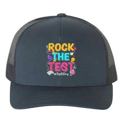 Rock The Test Testing Day Retro Motivational Teacher Student Yupoong Adult 5-Panel Trucker Hat