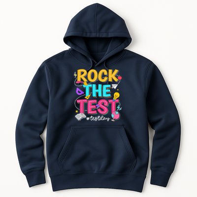 Rock The Test Testing Day Retro Motivational Teacher Student Hoodie