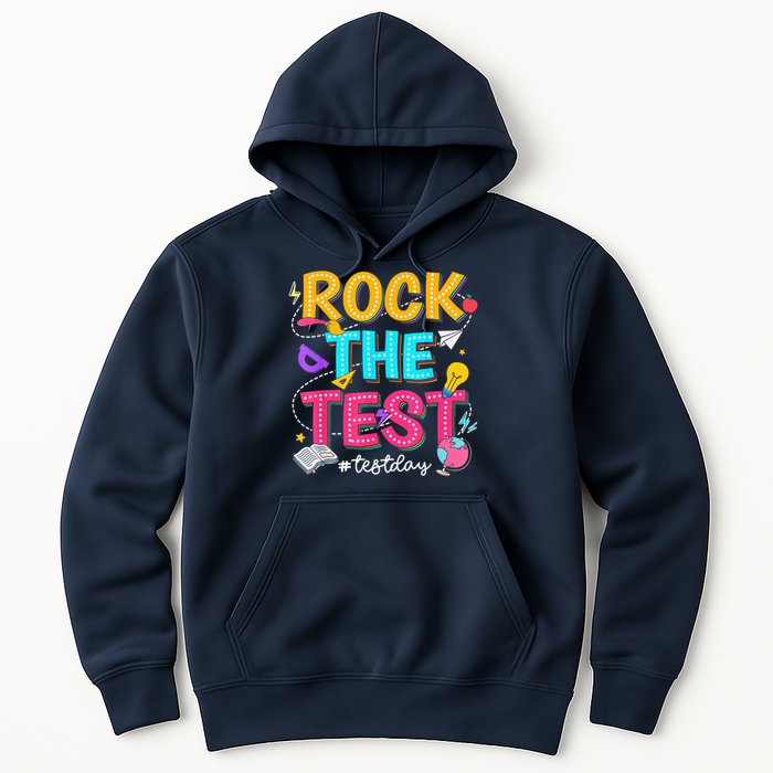 Rock The Test Testing Day Retro Motivational Teacher Student Hoodie