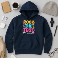 Rock The Test Testing Day Retro Motivational Teacher Student Hoodie