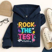 Rock The Test Testing Day Retro Motivational Teacher Student Hoodie