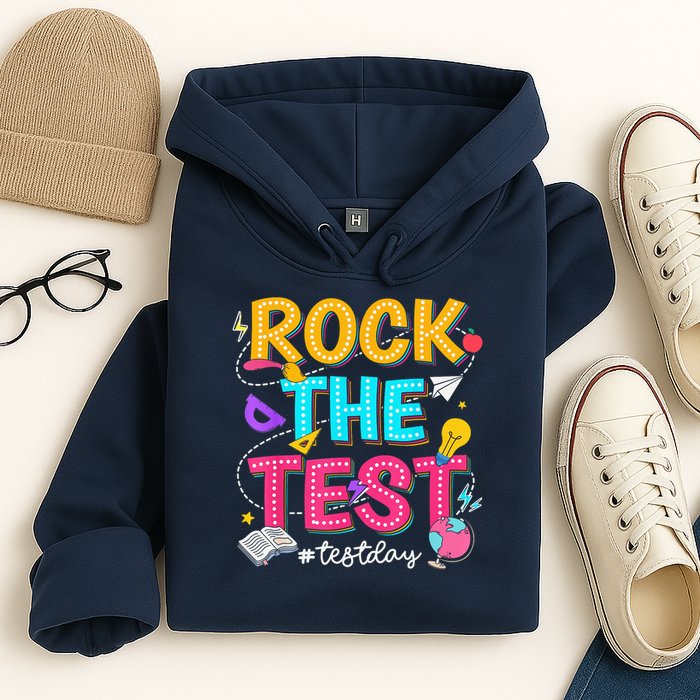 Rock The Test Testing Day Retro Motivational Teacher Student Hoodie
