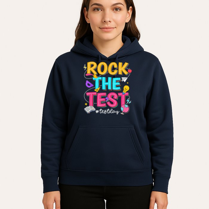Rock The Test Testing Day Retro Motivational Teacher Student Hoodie