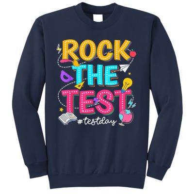Rock The Test Testing Day Retro Motivational Teacher Student Sweatshirt