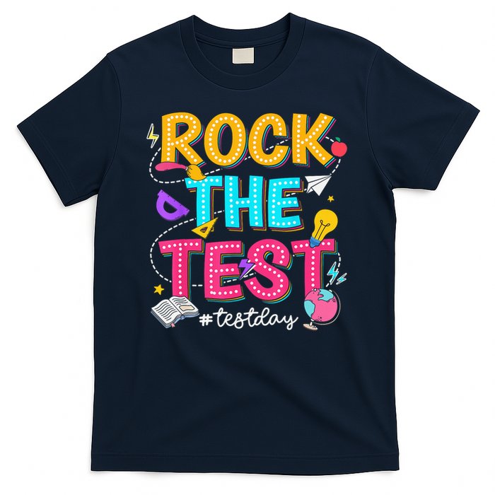 Rock The Test Testing Day Retro Motivational Teacher Student T-Shirt