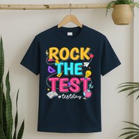 Rock The Test Testing Day Retro Motivational Teacher Student T-Shirt