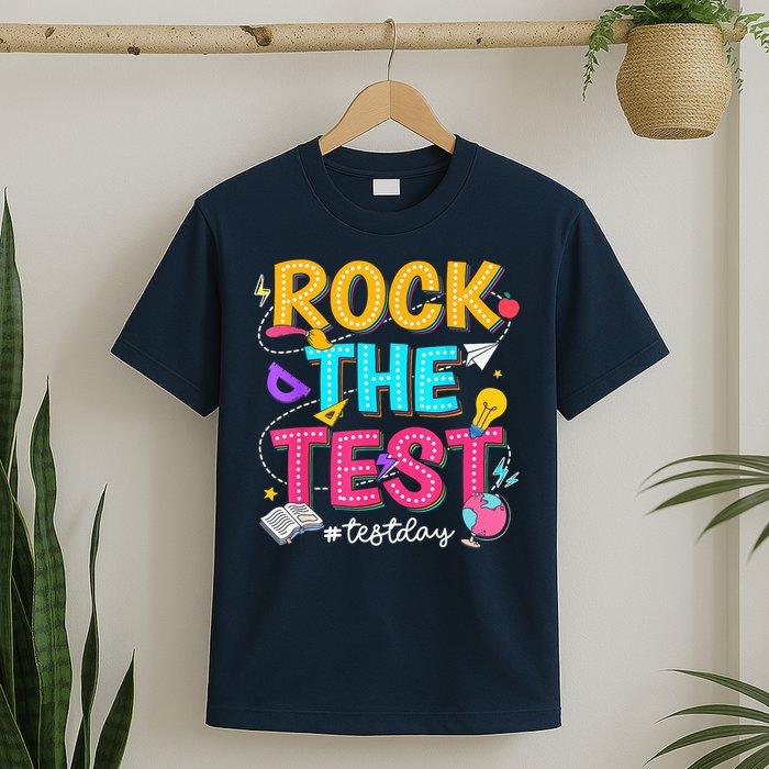 Rock The Test Testing Day Retro Motivational Teacher Student T-Shirt