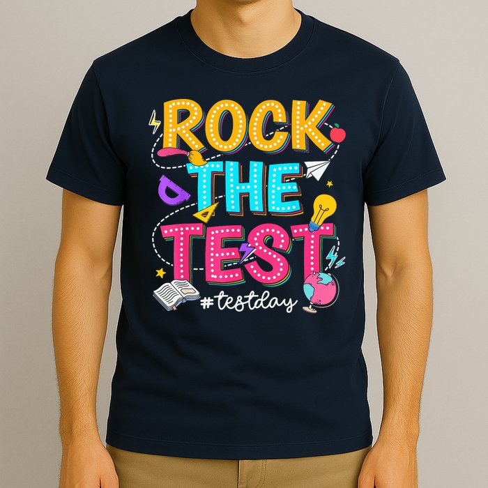 Rock The Test Testing Day Retro Motivational Teacher Student T-Shirt