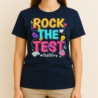 Rock The Test Testing Day Retro Motivational Teacher Student T-Shirt