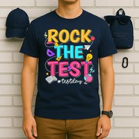 Rock The Test Testing Day Retro Motivational Teacher Student T-Shirt