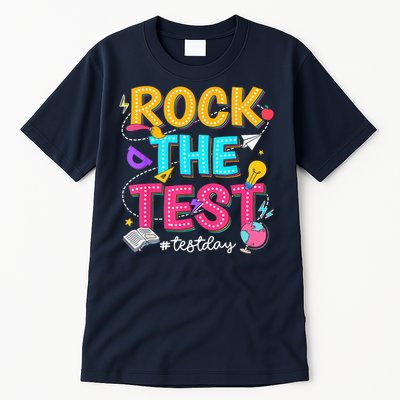Rock The Test Testing Day Retro Motivational Teacher Student Tall T-Shirt