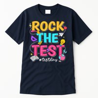 Rock The Test Testing Day Retro Motivational Teacher Student Tall T-Shirt