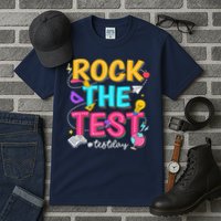 Rock The Test Testing Day Retro Motivational Teacher Student Tall T-Shirt