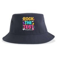 Rock The Test Testing Day Retro Motivational Teacher Student Sustainable Bucket Hat