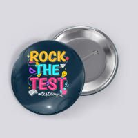 Rock The Test Testing Day Retro Motivational Teacher Student Button