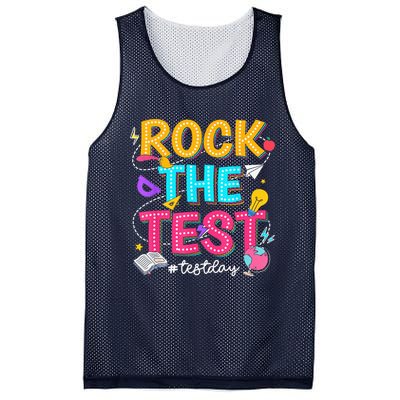 Rock The Test Testing Day Retro Motivational Teacher Student Mesh Reversible Basketball Jersey Tank