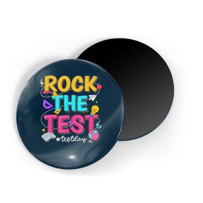 Rock The Test Testing Day Retro Motivational Teacher Student Magnet