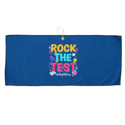 Rock The Test Testing Day Retro Motivational Teacher Student Large Microfiber Waffle Golf Towel