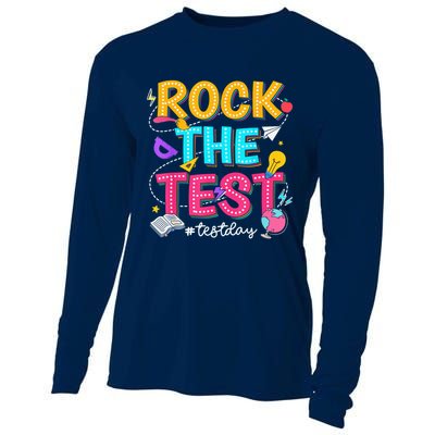 Rock The Test Testing Day Retro Motivational Teacher Student Cooling Performance Long Sleeve Crew