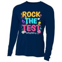 Rock The Test Testing Day Retro Motivational Teacher Student Cooling Performance Long Sleeve Crew