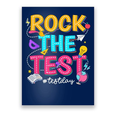Rock The Test Testing Day Retro Motivational Teacher Student Poster