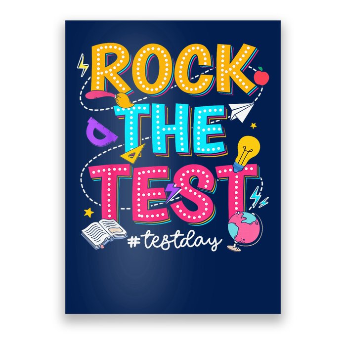 Rock The Test Testing Day Retro Motivational Teacher Student Poster