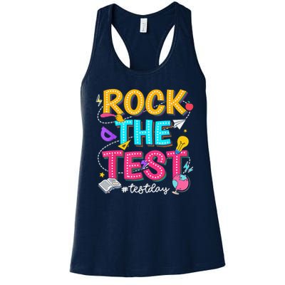 Rock The Test Testing Day Retro Motivational Teacher Student Womens Tank Top