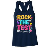 Rock The Test Testing Day Retro Motivational Teacher Student Womens Tank Top