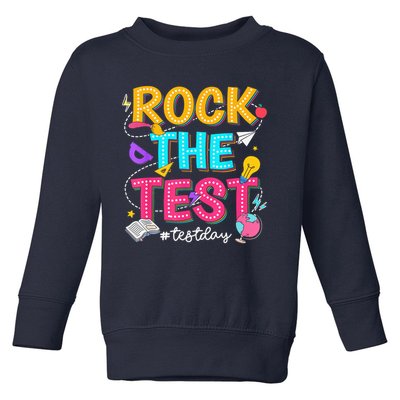 Rock The Test Testing Day Retro Motivational Teacher Student Toddler Sweatshirt
